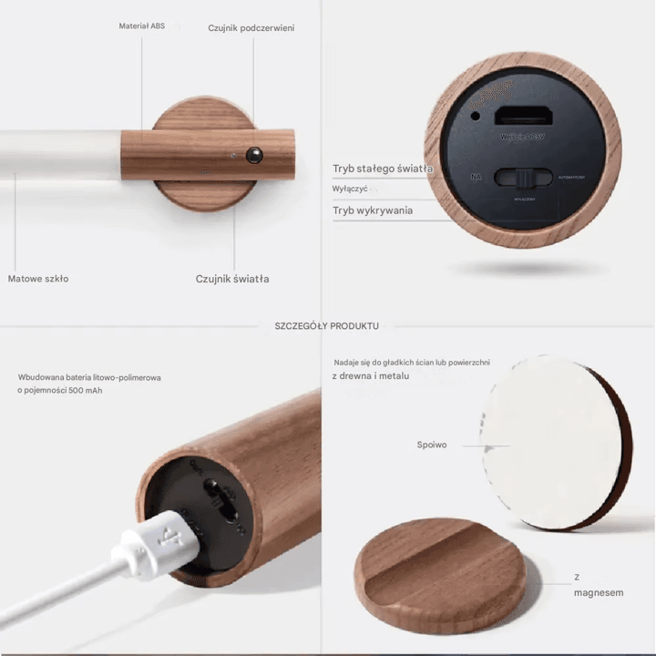 Lampka Nocna LED USB Magnetyczna