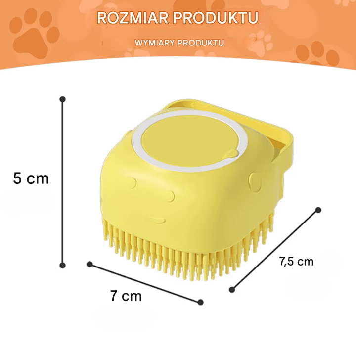Szczotka do Kąpieli i Masażu dla Psów i Kotów z Dozownikiem Szamponu