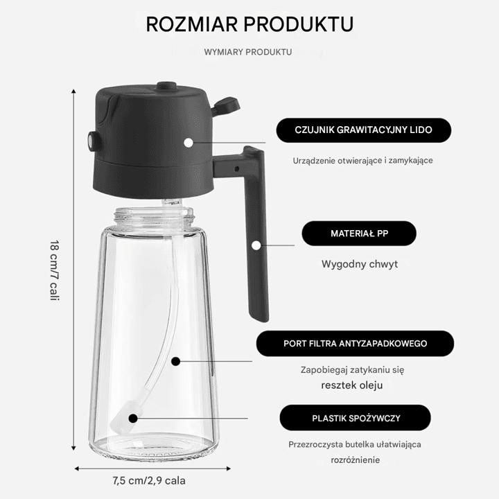 Butelka na Olej 2 w 1 – Rozpylacz i Nalewak 500 ml