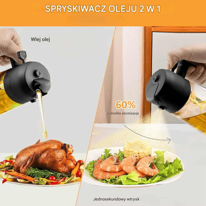 Butelka na Olej 2 w 1 – Rozpylacz i Nalewak 500 ml